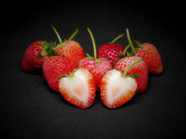 Primer grupo de fresas frescas — Foto de Stock