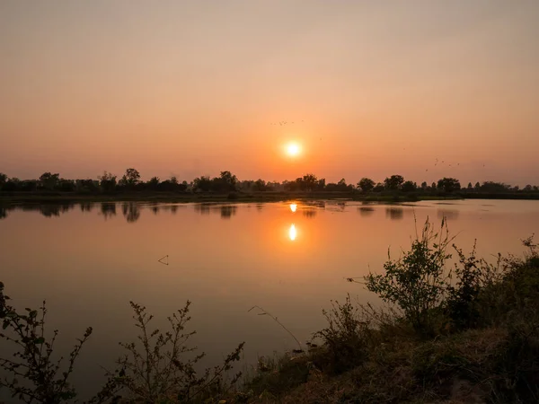 stock image sunset at the river