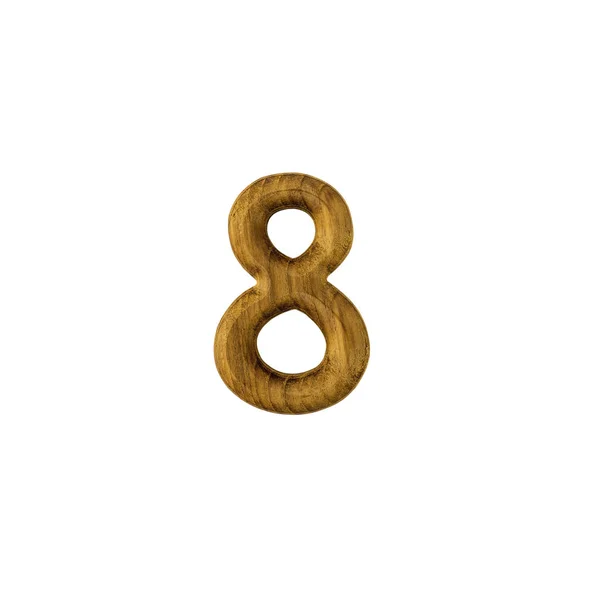 Dekoratif ahşap alfabe basamak sekiz — Stok fotoğraf