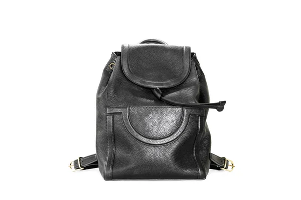 Модна чорна шкіряна сумка — стокове фото