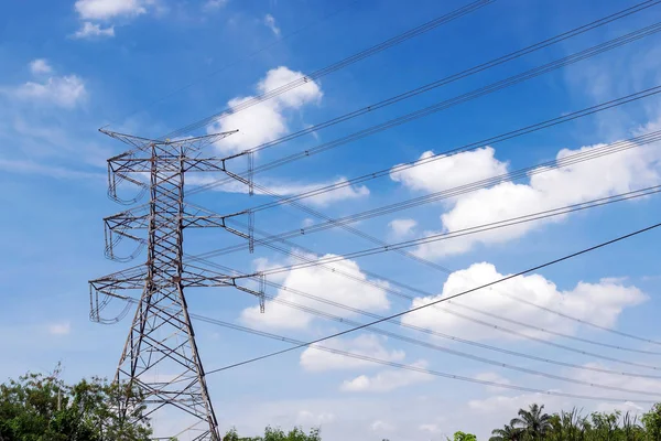 Closeup the high voltage towers Stock Image