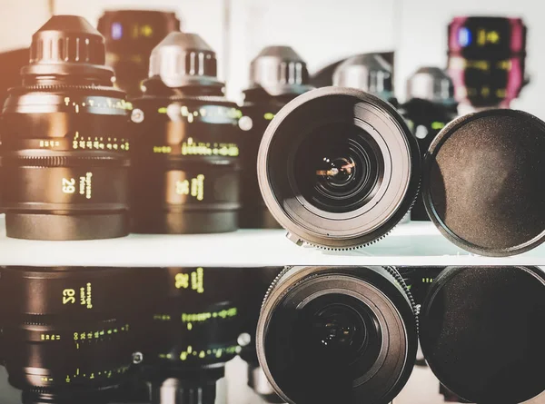 Group of cinema lens. — Stock Photo, Image