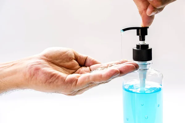 Πλύνετε Χέρια Σας Οινόπνευμα Για Την Πρόληψη Της Λοίμωξης Από — Φωτογραφία Αρχείου