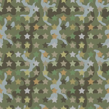 Yıldız ile sorunsuz kamuflaj koyu haki örnek.