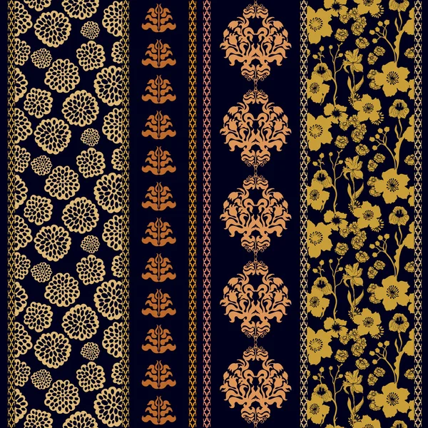 Ensemble de bordures art déco aux motifs bohèmes . — Image vectorielle