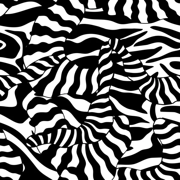 Undiscovered Africa. Zebra labyrinths. Abstract expressive animal skin print. — Stock vektor