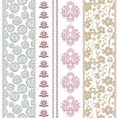 Bohem elemanları ile art deco ipek duvar kağıdı.