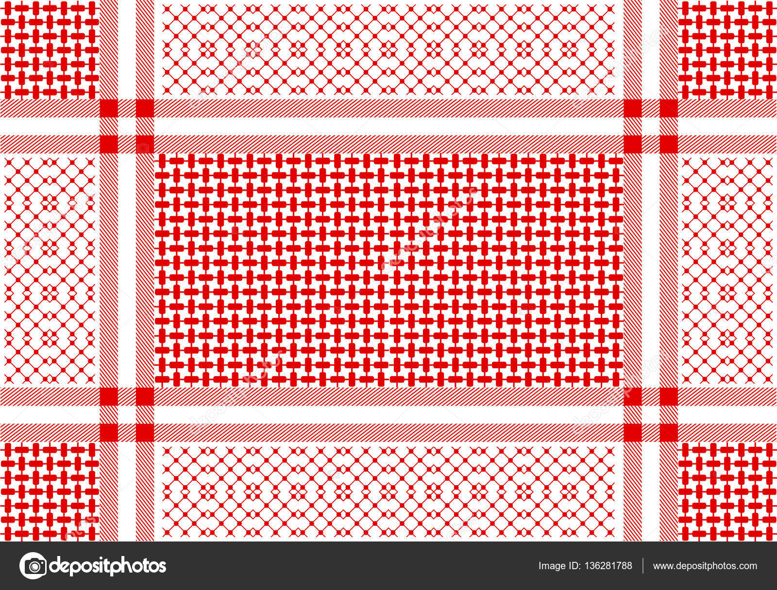 Download Arabic cotton scarf with geometric ornamental motifs