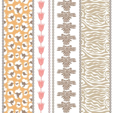 Art deco ipek duvar kağıdı etnik motifleri ve bohem elemanları.