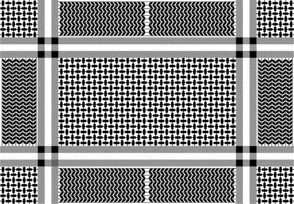 Foulard en coton arabe avec motifs géométriques ornementaux . — Image vectorielle