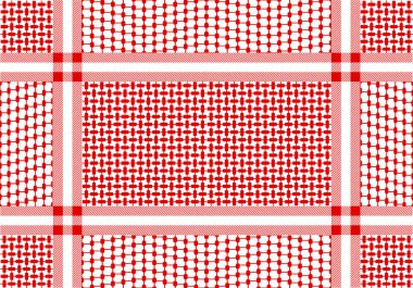 Arapça pamuklu eşarp ile bitkisel geometrik motifler.