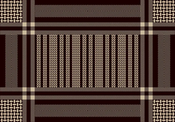 Arabischer Baumwollschal mit kontrastierenden geometrischen Motiven und Streifen. — Stockvektor