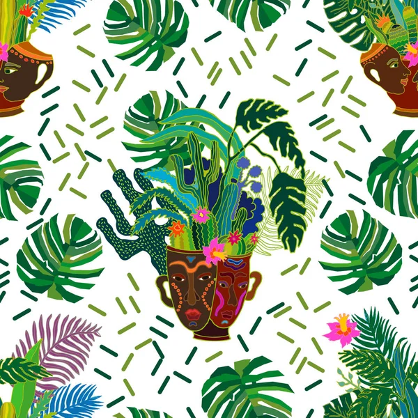 Tropical magic forest. — Stock Vector