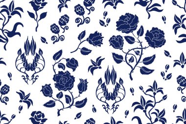 Viktorya dönemi bahçede çiçek açan güller.