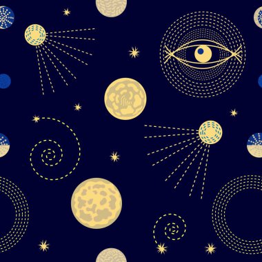 Sihirli gece gökyüzü.