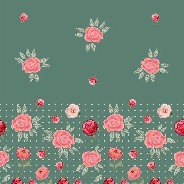 Borda floral simples para design têxtil . —  Vetores de Stock