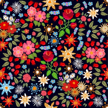 Renkli çiçek halı. 