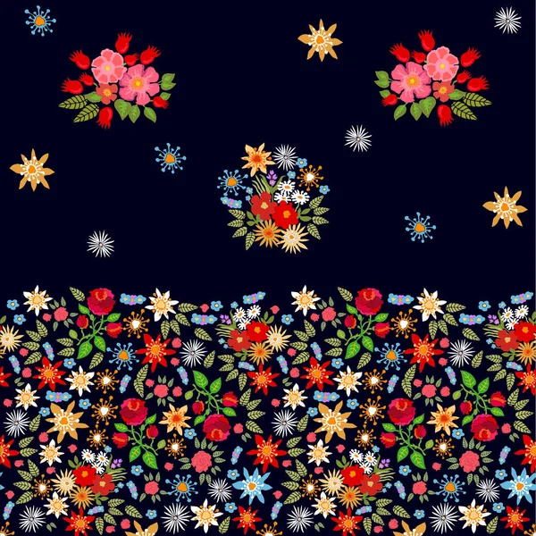 다채로운 꽃 카펫. — 스톡 벡터