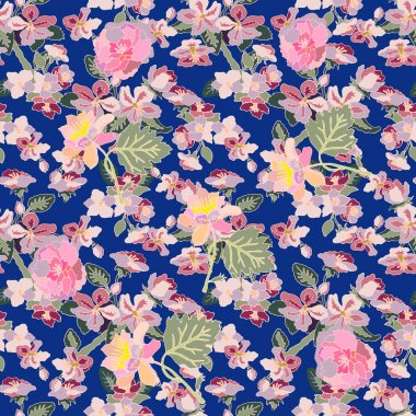 Elma ağacı çiçeği, peonies ve vadideki zambak.