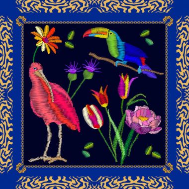 Amazon kuşları nakış. 