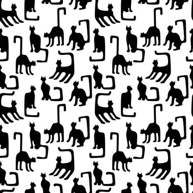 siyah ve beyaz kediler.