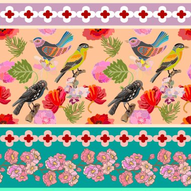 Güneşli Japon bahçesi.