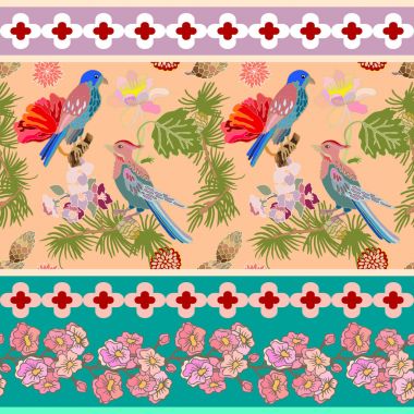 Güneşli Japon bahçesi.