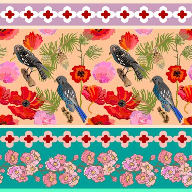 Güneşli Japon bahçesi.