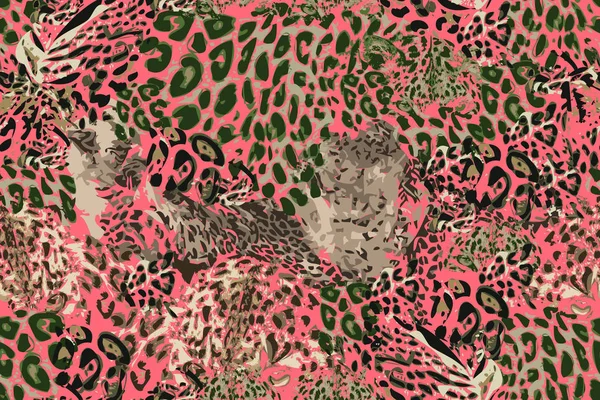 Des rêves de safari. Grunge fond avec des taches de léopard . — Image vectorielle