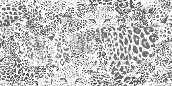 Sonhos de Safari. Fundo grunge com manchas de leopardo . — Vetor de Stock