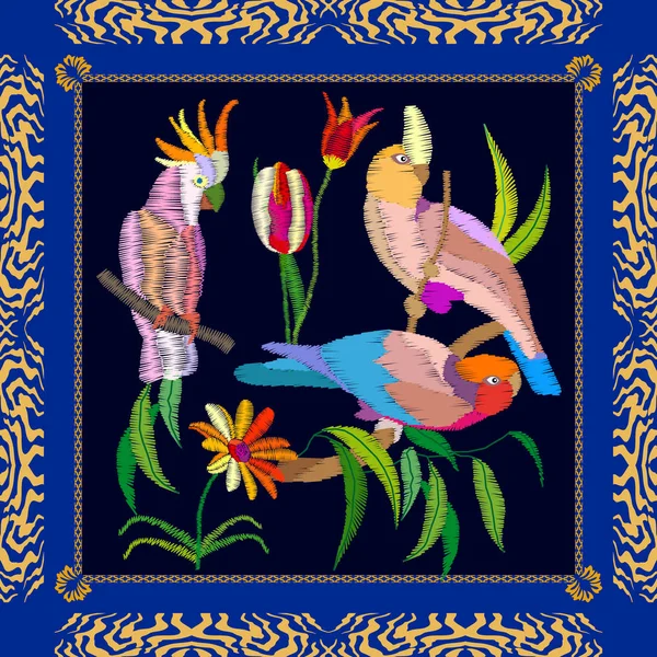 Amazon papağan nakış.