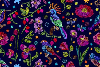 Halk çiçek nakış ilham. 