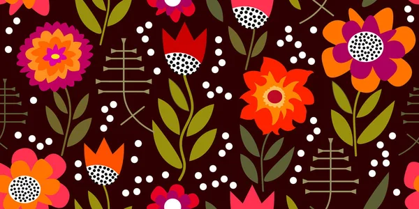 Sonbahar zafer. Kasımpatı ve Aster ile sorunsuz vektör desen.