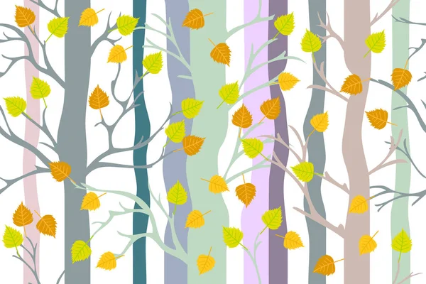 Forêt d'automne dorée . — Image vectorielle