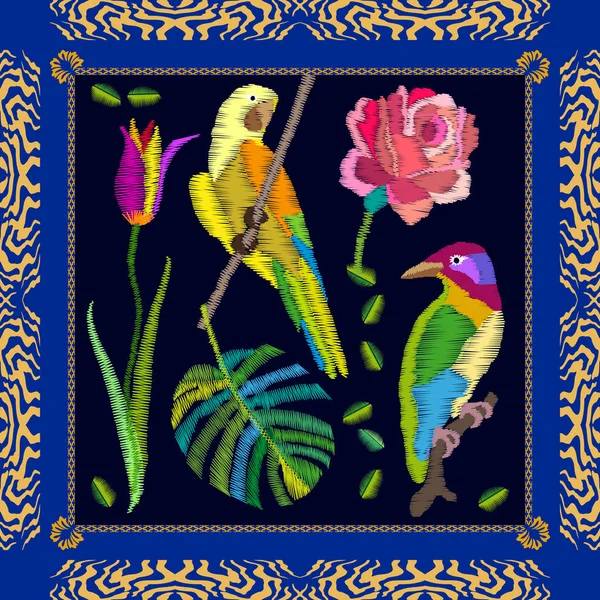 Sonbahar bahçedeki kuşlar.