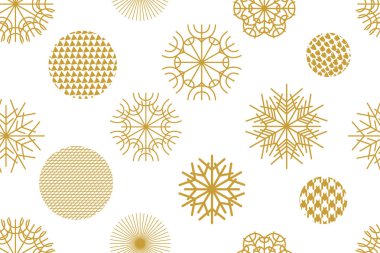 Geometrik motifli altın Noel arka plan. 