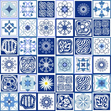 Vintage damalı Seramik Fayans ayarla.