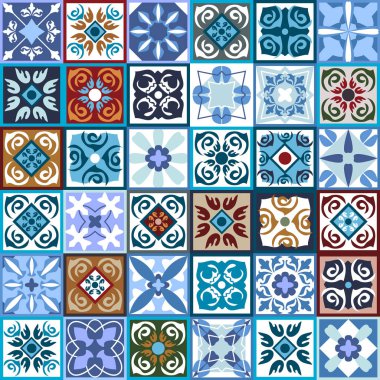 Fas, İspanyolca, Portekizce motifleri ile sırlı seramik Mozaik.