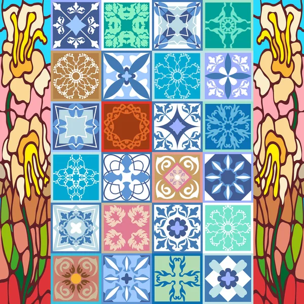 Fas, İspanyolca, Portekizce motifleri ile sırlı seramik Mozaik.