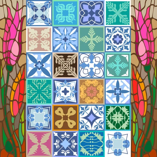 Fas, İspanyolca, Portekizce motifleri ile sırlı seramik Mozaik.