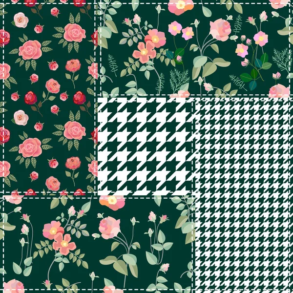 Design patchwork rétro . — Image vectorielle