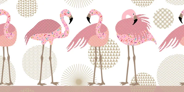 Kreatív flamingó minta. — Stock Vector