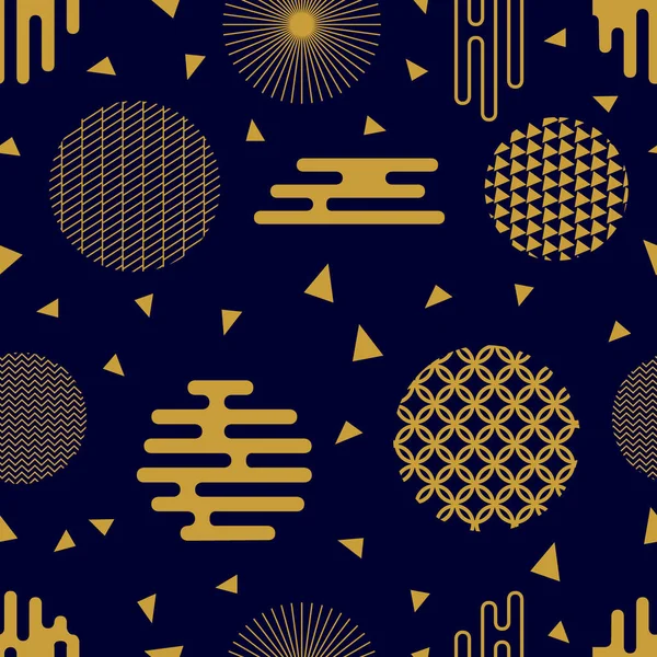 Chaotique motif géométrique doré festive . — Image vectorielle