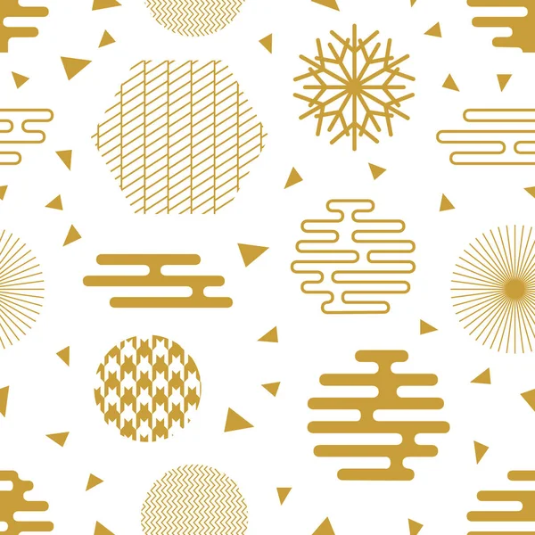 Patrón festivo geométrico dorado caótico . — Vector de stock
