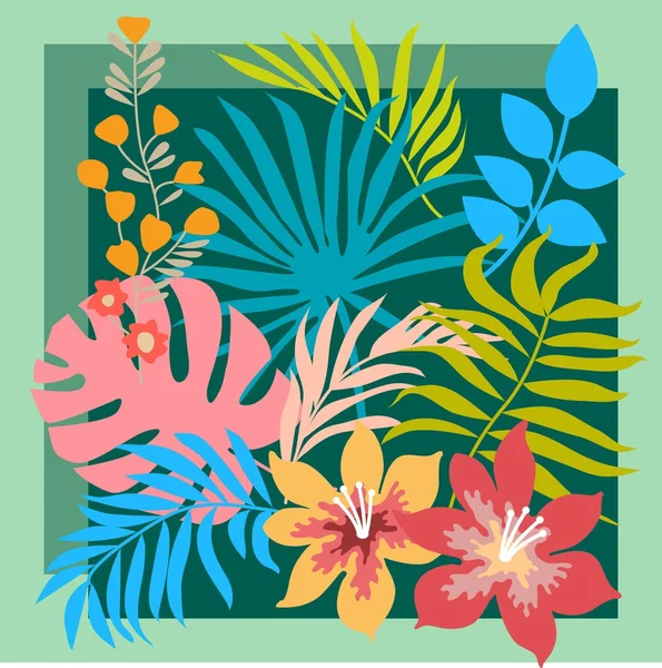 Jardin tropical exotique . — Image vectorielle