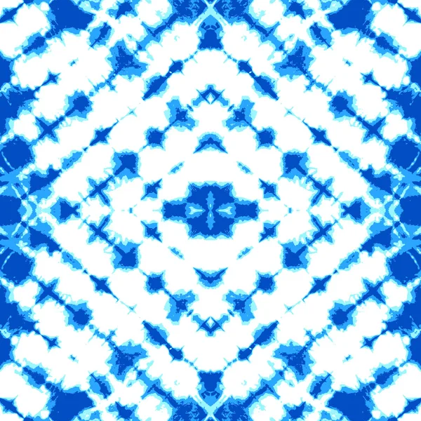 Gestripte indigo achtergrond. Tie dye textiel patroon met blauwe en witte palet. — Stockvector