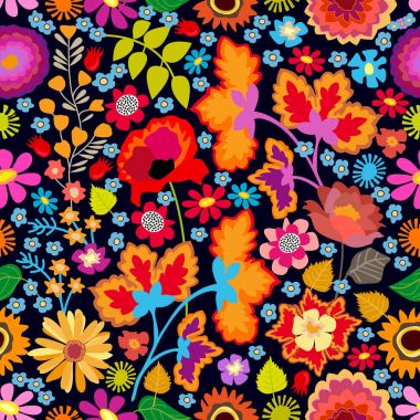 Kırmızı ve sarı sonbahar halı.