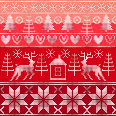 Ormanın Ruhu. Geleneksel İskandinav Noel desenleri.