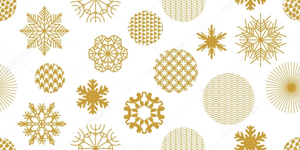 Minimalism style festive Christmas background. Seamless victor pattern with geometric motifs.