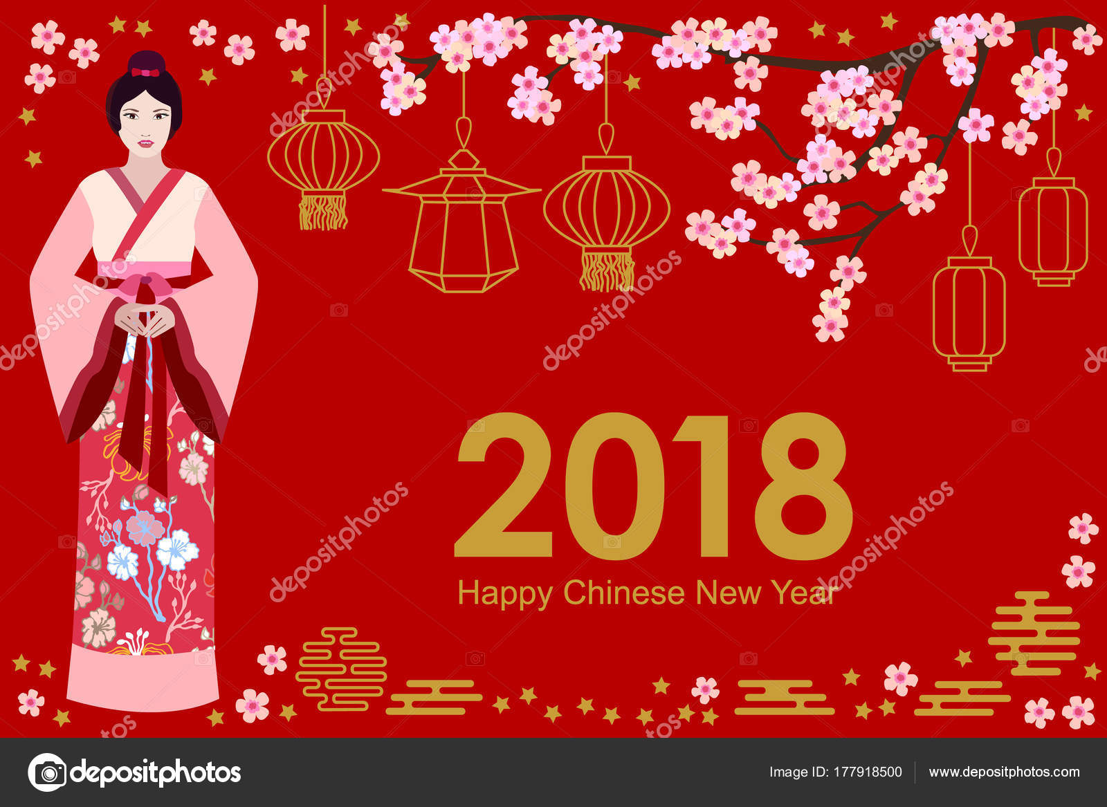 Happy Chinese New Year 2020 Year Of The Rat Chinese Card Design